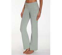 Jazzpants LASCANA ACTIVE, Damen, Gr. 48/50, N-Gr, grün (mint), Obermaterial: 95% Baumwolle, 5% Elasthan, unifarben, Basic, körpernah lang, Hosen, mit Handytasche, Loungewear (11640010-48) mint