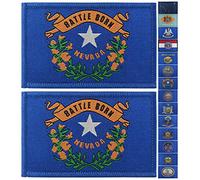 JBCD 2 Pack Nevada Flag Patches States Flags Tactical Patch Pride Flag Patch for Clothes Hat Patch Team Military Patch