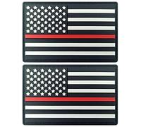 JBCD 2 Stück Amerikanische dünne rote Linie Flagge Patch US Feuerwehr Flaggen Patches PVC Tactical Patch Pride Gummi-Flagge Patch für Rucksack Hut Patch Team Military Patch