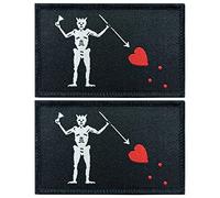 JBCD 2 Stück Blackbeard Flaggenaufnäher Pirat Edward Teach Flags Tactical Patch Pride Flag Patch für Kleidung Hut Patch Team Military Patch