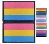 JBCD 2 Stück LGBT Pride Flag Patch: Pan, Gay & Pansexual für Kleidung, Hut, Team, Militär