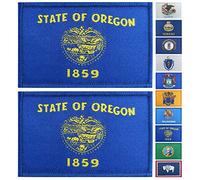 JBCD 2 Stück Oregon-Flagge Patch Staatsflaggen Tactical Patch Pride Flag Patch für Kleidung Hut Patch Team Militär Patch