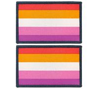JBCD 2 Stück Pride Lesben Flagge Patch Sonnenuntergang Pride Regenbogen Flaggen LGBT Flag Tactical Patch für Kleidung Hut Patch Team