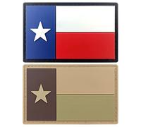 JBCD Texas Flag Patch Tactical PVC Rubber Hook & Loop Fastener Patch (2 Pack)
