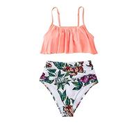 JBIVWW Rosa Und Streifen Hohe Taille Bikini Sets Tank Top Badeanzug Zwei Stück Bademode Frauen Strand Bade Anzüge (Color : 10, Size : M)
