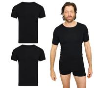 jbs Anti-Schweiß Shirt für Herren - Schweißresistentes Unterhemd mit Membran - Technologie - Bambus & Baumwolle - Schutz vor Schweißflecken - XL - Schwarz - 2er Pack