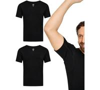 jbs Anti-Schweiß Shirt für Herren - Schweißresistentes Unterhemd mit Membran - Technologie - Bambus & Baumwolle - Schutz vor Schweißflecken - 3XL - Schwarz - 2er Pack
