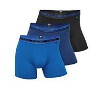 jbs Boxershorts Herren (3er Pack) hohe Atmungsaktivität durch Bambus-Bio Baumwoll Gewebe (Ohne Kratzenden Zettel) Schnelltrocknend - FSC Zerifiziert - 1x Schwarz + 1x Navy + 1x Blau, XL