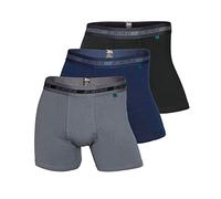 jbs Boxershorts Herren (3er Pack) hohe Atmungsaktivität durch Bambus-Bio Baumwoll Gewebe (Ohne Kratzenden Zettel) Schnelltrocknend - FSC Zerifiziert - 1x Schwarz + 1x Grau + 1x Navy, 3XL