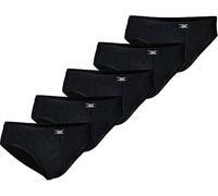 jbs Mini Slips für Herren, Unterhosen für Männer im Set aus ökologischer Baumwolle, Slip im 5er-Pack, schwarz, L