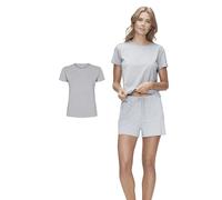 JBS of Denmark Basic Tshirt Damen Grau (S) | T-Shirts Für Damen | Rundhals Tshirt | FSC Zerifiziertes Basic Shirt | T Shirt aus Bambus und Bio Baumwolle | Einfarbige T-Shirts