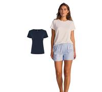 JBS of Denmark Basic Tshirt Damen Navy (S) | T-Shirts Für Damen | Rundhals Tshirt | FSC Zerifiziertes Basic Shirt | T Shirt aus Bambus und Bio Baumwolle | Einfarbige T-Shirts