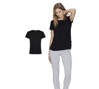 JBS of Denmark Basic Tshirt Damen Schwarz (S) | T-Shirts Für Damen | Rundhals Tshirt | FSC Zerifiziertes Basic Shirt | T Shirt aus Bambus und Bio Baumwolle | Einfarbige T-Shirts