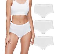 JBS of Denmark Hohe Taille Damen Bambus Unterhosen Weiß S | Slips | Bambus Unterwäsche Damen mit Bequemer Passform | Maxi Waist