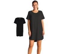 JBS of Denmark - Nachthemd Damen Kurzarm - Sleepshirt aus Bambus & Bio-Baumwolle - Atmungsaktives Nachtkleid für Damen - Weiches Big Shirt für erholsamen Schlaf - [Schwarz] | [S]