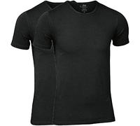 jbs T-Shirt Herren hohe Atmungsaktivität durch Bambus-Bio Baumwolle Gewebe Schnelltrocknend - Rundhals - FSC Zerifiziert - 2x Schwarz, M