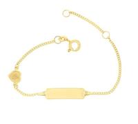 JC Schmuck 333 Gold Baby ID-Armband Kinder Goldarmband 14 cm mit Engel I Schildband Armband mit Gravur Taufarmband Gold Namensarmband I Babyarmband mit Namen I Kinderschmuck I 5.56049-99
