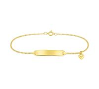 JC Schmuck 333 Gold Baby ID-Armband Kinder Goldarmband 14 cm mit Herz I Schildband Armband mit Gravur Taufarmband Gold Namensarmband I Babyarmband mit Namen I Kinderschmuck I 5.5605905-33