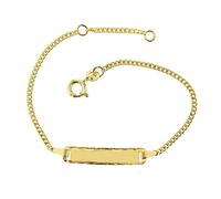JC Schmuck 333 Gold Baby ID-Armband Kinder Goldarmband 16 cm I Armband mit Gravur Panzerflach Taufarmband Gold Namensarmband I Babyarmband mit Namen I Kinderschmuck made in Germany I 5.56559