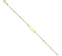 JC Schmuck 333 Gold Baby ID-Armband Kinder Goldarmband Zirkonia Steine | 14-16 cm I Anker Armband mit Gravur Taufarmband Namensarmband I Babyarmband mit Namen I Kinderschmuck made in Germany I 8863