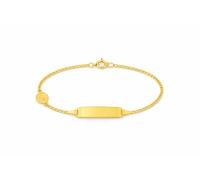 JC Schmuck 585 Gold Baby ID-Armband Kinder Goldarmband 14 cm mit Engel I Schildband Armband mit Gravur Taufarmband Gold Namensarmband I Babyarmband mit Namen I Kinderschmuck I 5.56049-98