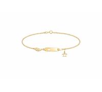 JC Schmuck 585 Gold Baby ID-Armband Kinder Goldarmband mit Engel 14 cm I Anker Armband mit Gravur Taufarmband Gold Namensarmband I Babyarmband mit Namen I Kinderschmuck made in Germany I 8872