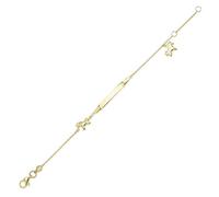 JC Schmuck 585 Gold Baby ID-Armband Kinder Goldarmband mit Pferd 14cm I Anker Armband mit Gravur Taufarmband Gold Namensarmband I Babyarmband mit Namen I Kinderschmuck made in Germany I 8493