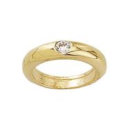 JC Schmuck | Kinder Taufring mit Zirkonia zauberhafter Einzelring 585 Gold Taufschmuck für Mädchen und Jungen Geschenkidee zur Taufe Geburtsring Anhänger 8402
