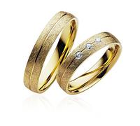 JC Trauringe 2 x Eheringe 925 Silber Gold Plattiert PAARPREIS inkl. Diamant und Gravur Ehe-ringe Verlobungs-ringe Brillant Heiraten Wedding Rings Partnerringe Platin Gold Weißgold P904