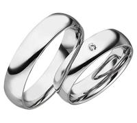 JC Trauringe 2 x Eheringe 925 Silber PAARPREIS inkl. Diamant und Gravur Ehe-ringe Verlobungs-ringe Brillant Heiraten Wedding Rings Partnerringe Platin Gold Weißgold S070