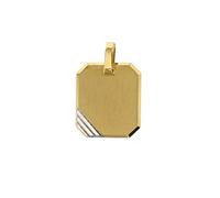 JC Trauringe Gold Anhänger Gravur Platte in Echt 585 Gold klassische, schlichte Gravurplatte Goldanhänger Goldschmuck Unisex Schmuck Kettenanhänger in Gelbgold inkl. Schmucketui und Gravur 8541