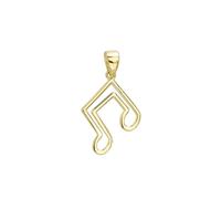 JC Trauringe Gold Anhänger Musik Note in Echt 585 Gold klassische, schlichte Musiknote Goldanhänger Goldschmuck Damen Schmuck Kettenanhänger in Gelbgold inkl. Schmucketui 8539