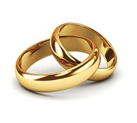 JC Trauringe Gold Plattiert I Ehe-Ringe mit kostenloser Gravur I Verlobungsringe 4mm breit inkl. Etui-Box I Herren-Ring ohne & Damen-Ring mit Zirkonia-Stein I Gr. 48 bis 72 I P858