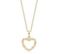 JC Trauringe Herz Anhänger mit Zirkonia + Kette in 333 Gelbgold Schmuck Kettenanhänger Gold