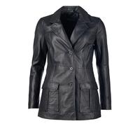JCC Lederblazer DI-450, elegant und sportlich 40 schwarz Damen Blazer Anzüge 40 black