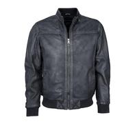 Blouson JCC "31020348", Herren, Gr. XXL, grau (graphite), Obermaterial: 100% Leder Lamm. Futter: 100% Baumwolle. Strick: 100% Polyester. Ärmelfutter: 100% Polyester, Jacken Blouson (53818260-XXL) grap