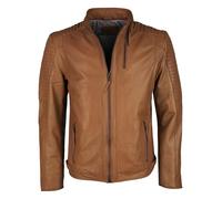 JCC Lederjacke mit Stehkragen und feinen Ziernähten 16-13-2 L braun Herren Lederjacken Jacken Mäntel L cognac