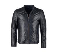 JCC Lederjacke mit Stehkragen und feinen Ziernähten 16-13-2 XL schwarz Herren Lederjacken Jacken Mäntel XL black