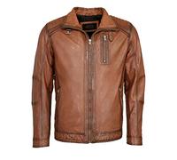 Bikerjacke JCC "31020351", Herren, Gr. 50, braun (cognac), Oberstoff: 100% Lammleder / Innenmaterial: 90% Baumwolle, 10% Polyester / Ärmelfutter: 100% Polyester, Jacken (66147503-50) cognac