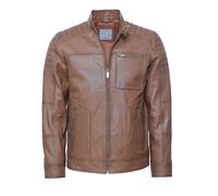 Lederjacke JCC "31023636" Gr. 52, braun (cognac), Herren, Obermaterial: 100% Lammleder / Innenfutter: 100% Baumwolle / Ärmelfutter: 100% Polyester, Jacken (26639323-52) cognac