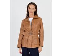 JCC Lederjacke R6382, mit verdecktem Reißverschluss 48 braun Damen Lederjacken Jacken Mäntel 48 cognac
