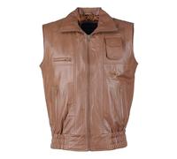 Lederweste JCC "BigVest2" Gr. 60, braun (cognac), Herren, Obermaterial: 100% Leder; Lamm, Westen (85046722-60) cognac