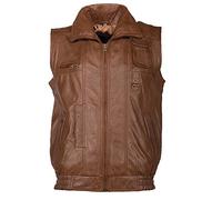Lederweste JCC "BigVest2" Gr. 60, braun (cognac), Herren, Obermaterial: 100% Leder; Lamm, Westen (85046722-60) cognac