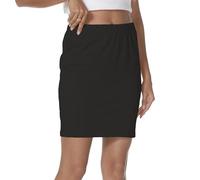 JCQIGOA Unterröcke Damen Kurz Sommer Unterkleid Weiß Underskirt Baumwolle Unterwäsche Petticoats Kurzes Baumwolle Unterwäsche Petticoats，Schwarz XXL