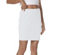 JCQIGOA Unterröcke Damen Kurz Sommer Unterkleid Weiß Underskirt Baumwolle Unterwäsche Petticoats Kurzes Baumwolle Unterwäsche Petticoats，weiß L