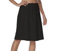 JCQIGOA Unterröcke Damen Lang Petticoat Sommer Damen Unterrock Baumwolle Unterkleid Weiß Underskirt Baumwolle Unterwäsche，Schwarz S