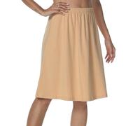 JCQIGOA Unterröcke Damen Lang Petticoat Sommer Damen Unterrock Baumwolle Unterkleid Weiß Underskirt Baumwolle Unterwäsche，Beige S