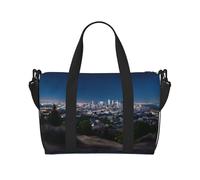 Jcvytsdlk Faltbare Reisetasche, Sporttasche, Handgepäck, Handtasche, Crossbody-Tasche für Männer und Frauen, Los Angeles Skyline, Schwarz, Einheitsgröße