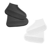 JDCMEI 2 Paar Unisex Wasserdichte Silikon Überschuhe, Wiederverwendbare Schuhüberzieher, Wasserdichtes Rutschfestes Silikon Überschuhe für Regen, Schneetag, Schlammige Straßen (L)