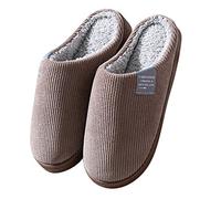 JDGY Rutschfeste Pantoffeln Herren Hausschuhe Weicher Boden Indoor Hüttenschuhe Flauschige Plüsch Pantoffeln Heim Bequeme Baumwollschuhe Flache Atmungsaktiv Slippers